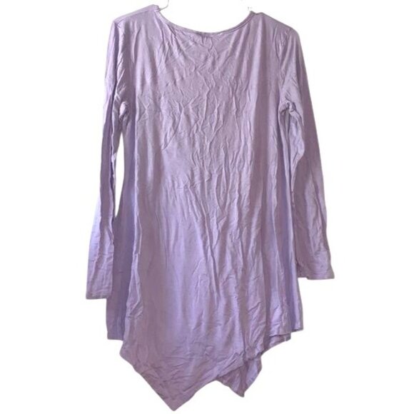 Red Hanger Asymmetrical Hem Long Sleeve Tunic Top L - Picture 7 of 12